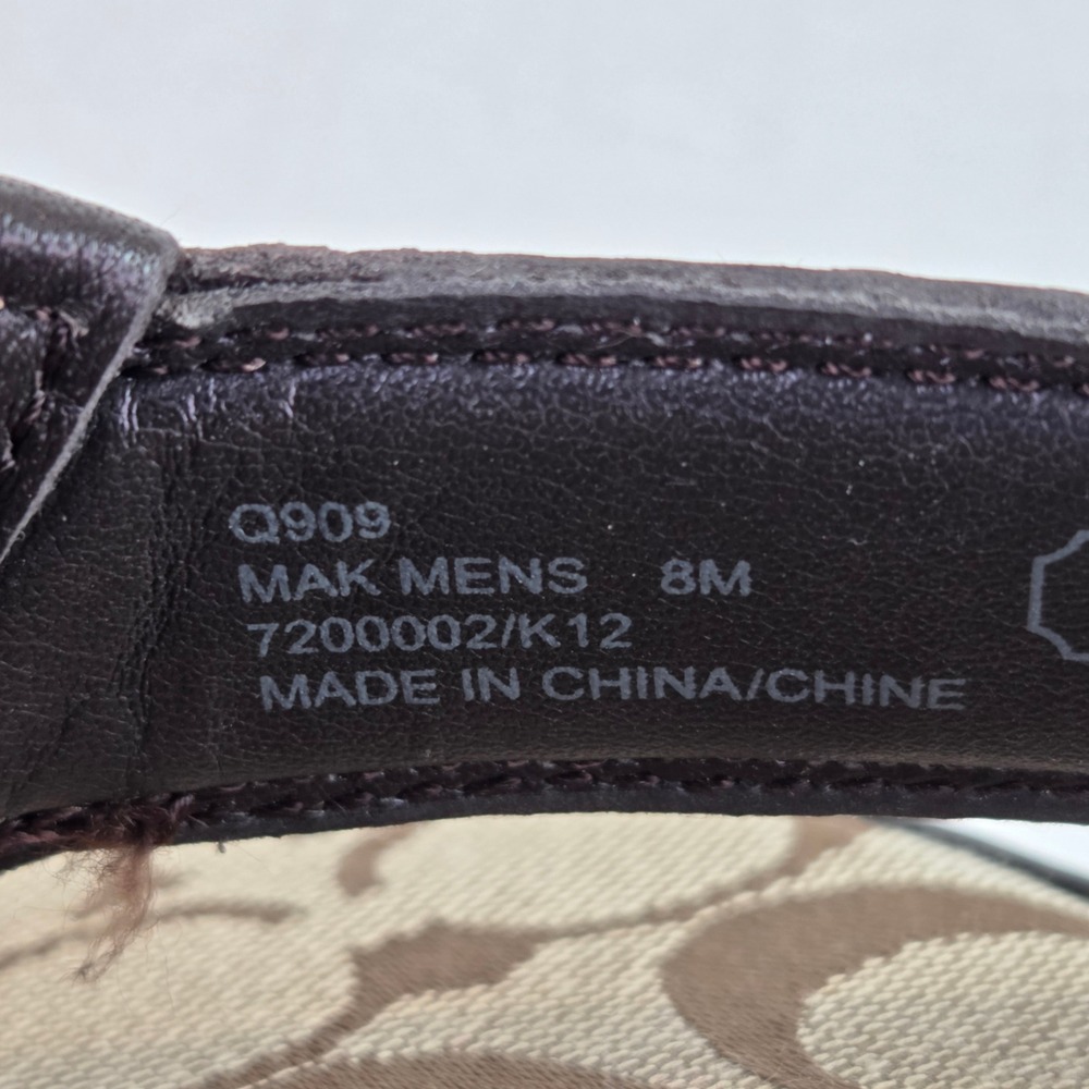 Coach Men's Brown Signature Monogram Leather Flip Flop Sandals H1107-Q740 Size 8 - Picture 7 of 10